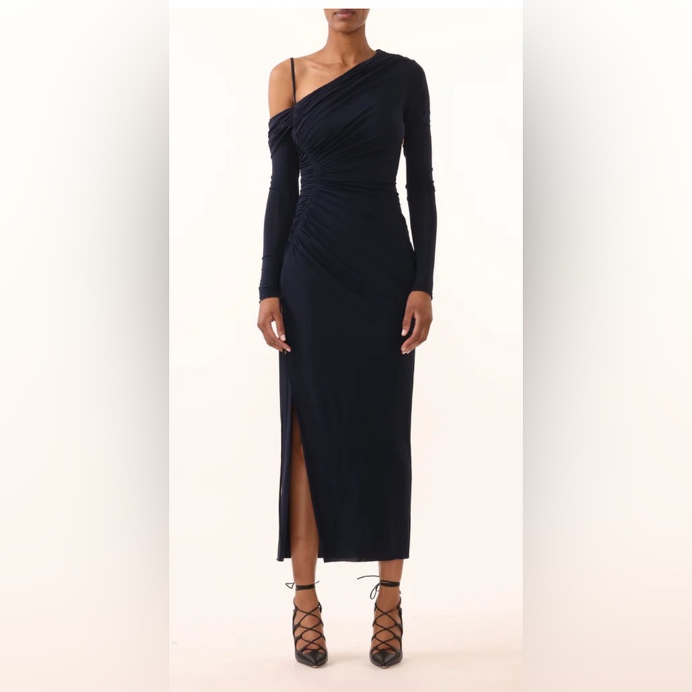 Jason Wu One Shoulder Jersey Midi Dress MSRP $2,295